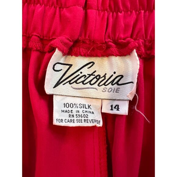 Vintage Silk Mini Skirt Cherry Red - Picture 4 of 4